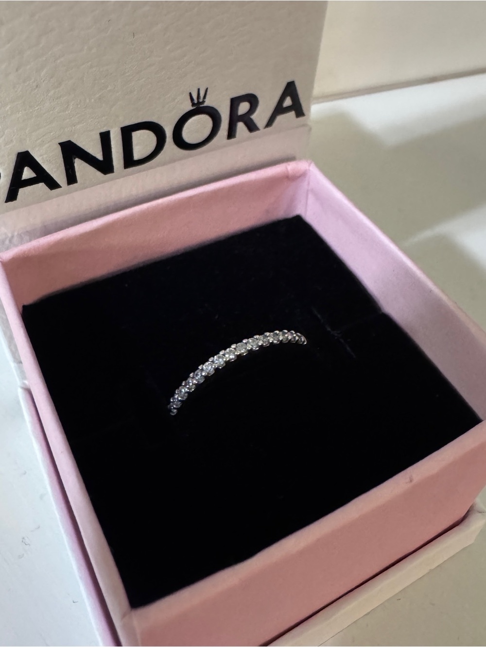 Pandora Silver Sparkling CZ Half-Eternity Ring